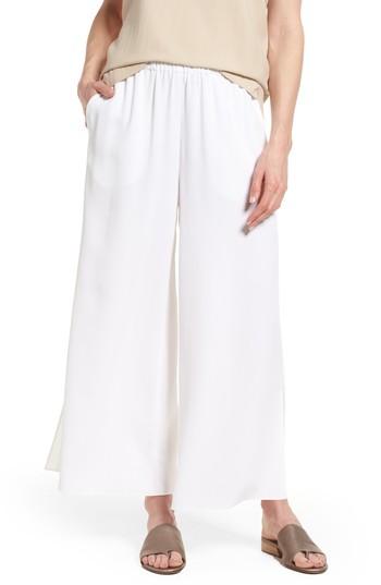 Women's Eileen Fisher Wide Leg Ankle Pants, Size - White