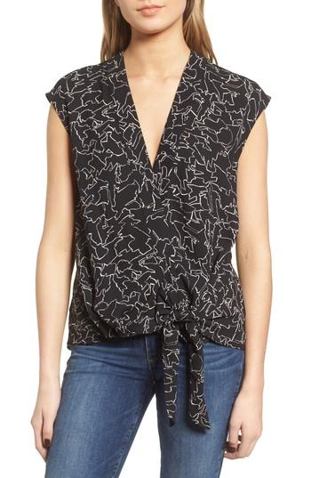 Women's Trouve Wrap Top, Size - Black