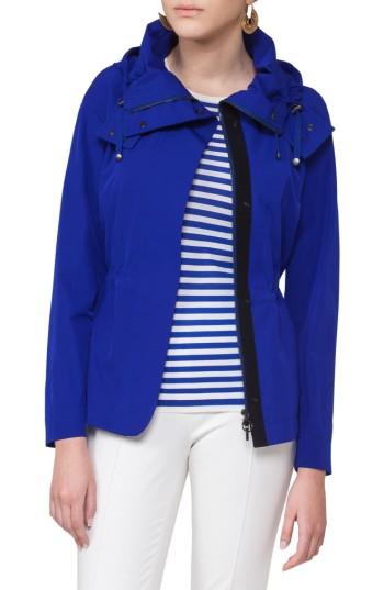 Women's Akris Punto Drawstring Waist Techno Parka - Blue