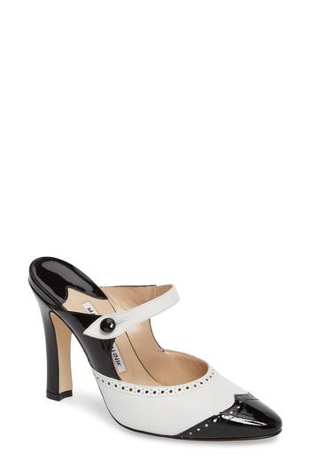 Women's Manolo Blahnik Agatha Wingtip Mule .5us / 36.5eu - Black