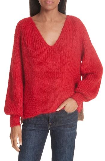 Women's Eleven Six Tess Alpaca Blend Sweater /small - Red