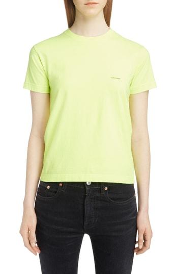 Women's Balenciaga Mini Logo Tee - Yellow