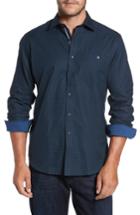 Men's Bugatchi Classic Fit Glen Plaid Sport Shirt - Blue