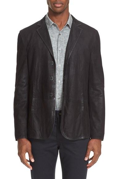 Men's John Varvatos Collection Slim Fit Leather Sport Coat