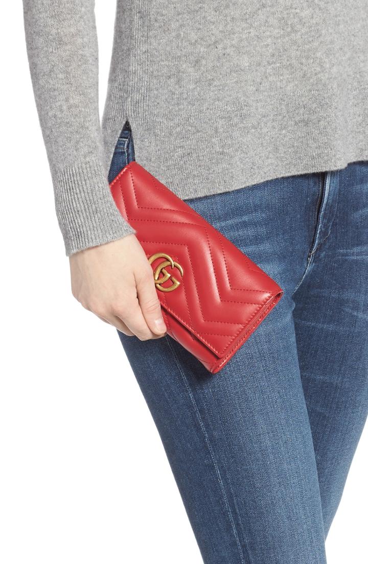 Women's Gucci Marmont 2.0 Leather Continental Wallet -