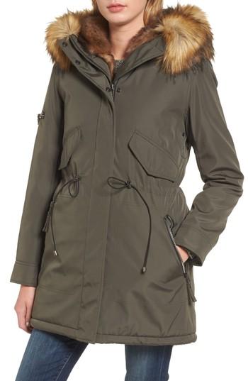 Women's S13/nyc Faux Fur Hooded Anorak