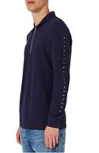 Men's Topman Right Of Passage Graphic Long Sleeve Polo - Blue