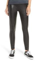 Women's Love, Fire Faux Leather Leggings - Black