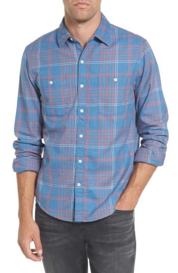 Men's Bonobos Slim Fit Plaid Flannel Sport Shirt - Blue