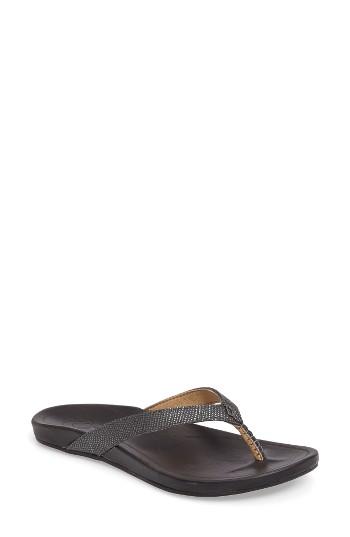 Women's Olukai 'hi Ona' Flip Flop M - Grey