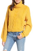 Women's Bp. Cable Knit Chenille Sweater, Size - Yellow