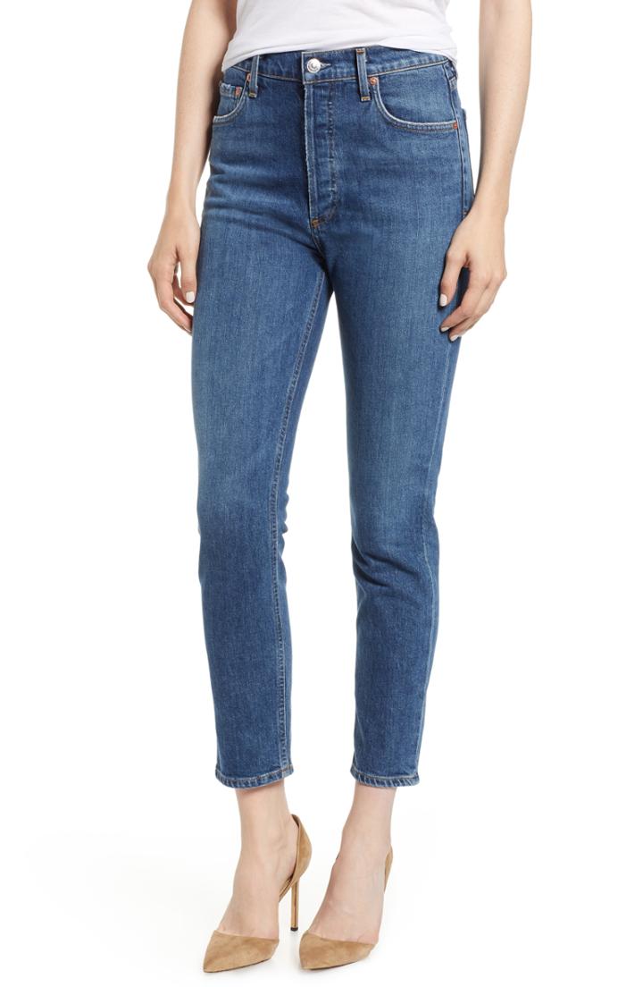 Women's Agolde Nico High Waist Crop Slim Fit Jeans