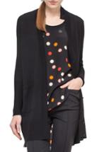 Women's Akris Punto Polka Dot Silk & Wool Cardigan - Black