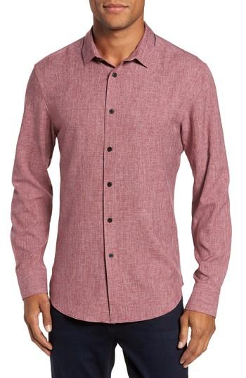 Men's Vince Camuto Trim Fit Performance Sport Shirt - Burgundy