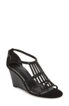 Women's Athena Alexander Hampton Crystal Embellished Wedge Sandal .5 M - Black