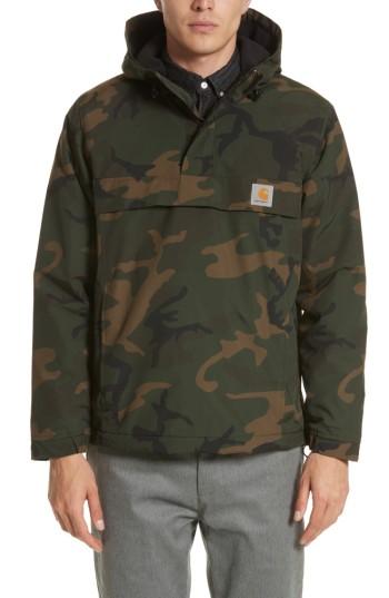 Men's Carhartt Work In Progress Water Repellent Camo Nimbus Anorak - Green