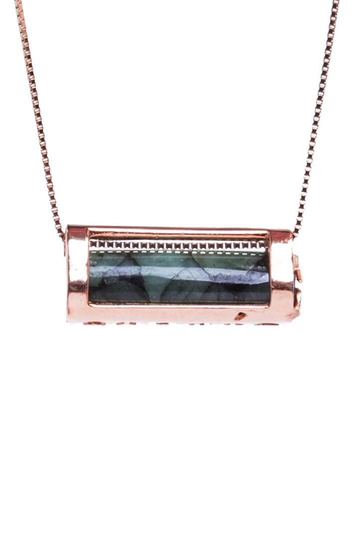 Women's Conges Rebirth & Abundance Emerald Barrel Necklace