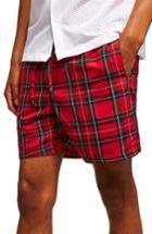 Men's Topman Tartan Check Shorts - Red