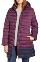 Women's Joules Heathcote Two-tone Puffer Jacket - Burgundy