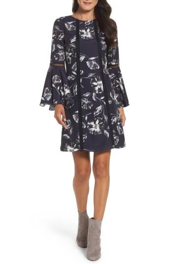 Women's Vince Camuto Crepe De Chine A-line Dress - Blue