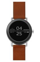 Men's Skagen Falster Touchscreen Leather Strap Smart Watch, 42mm