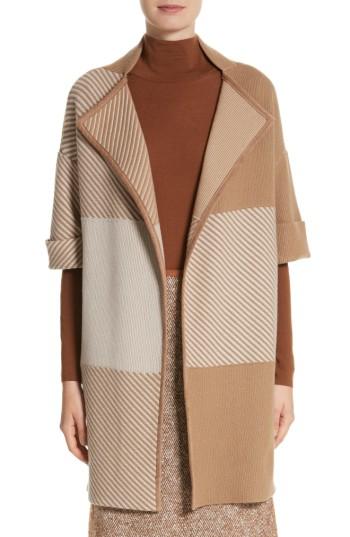 Women's Lafayette 148 New York Flannel Bicolor Jacquard Coat - Brown