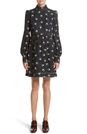 Women's Marc Jacobs Geo Print Satin Back Crepe Dress - Black