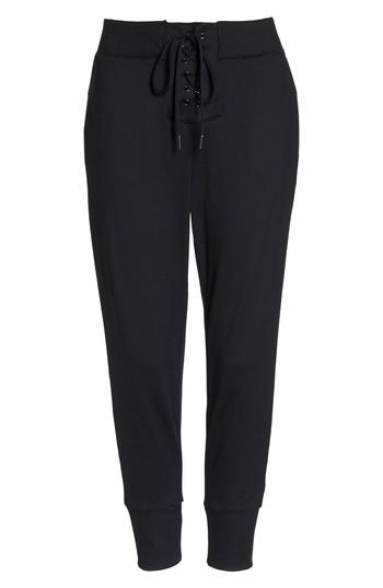 Women's Zella Lace & Repeat Crop Pants, Size - Black