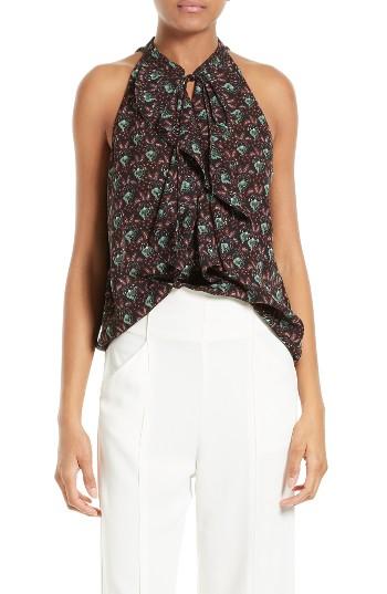Women's A.l.c. Floral Print Silk Top - Black