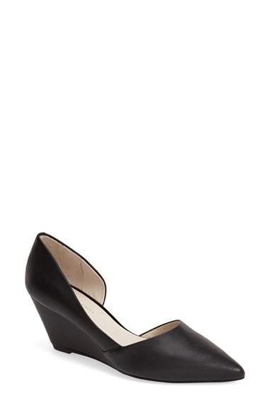 Women's Kenneth Cole New York 'ellis' Half D'orsay Wedge Pump .5 M - Black