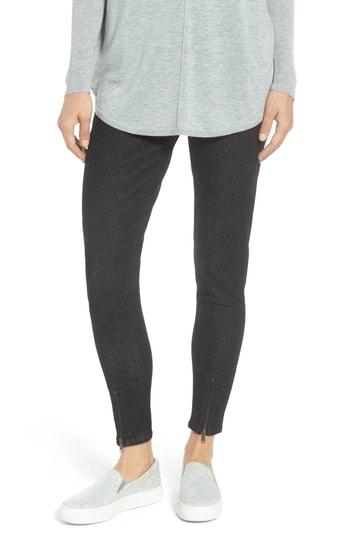 Women's Nordstrom Ankle Zip Denim Leggings - Black
