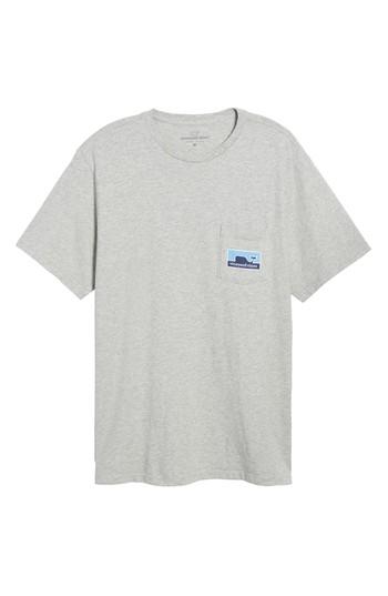 Men's Vineyard Vines Whaleline Graphic Pocket T-shirt, Size - Grey