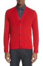Men's Paul Smith Merino Wool Cardigan - Red
