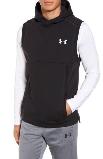Men's Under Armour Threadborne Hooded Vest, Size - Black
