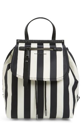 Marc Jacobs Striped Trooper Nylon Backpack - Black