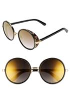 Women's Jimmy Choo Andiens 54mm Round Sunglasses - Gold Black