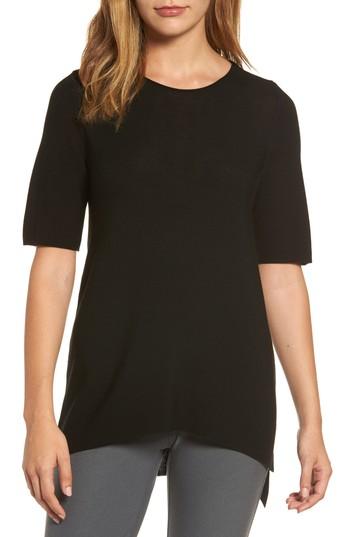 Petite Women's Eileen Fisher Tencel Knit Top, Size P - Black