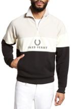 Men's Fred Perry Embroidered Panel Quarter Zip Pullover - Black