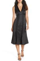 Women's Foxiedox Betty Satin & Lace Midi Dress - Black