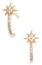 Women's Anzie Diamond Star Half Hoop Earrings