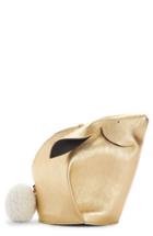 Loewe Mini Bunny Metallic Leather Crossbody Bag With Genuine Shearling Trim -