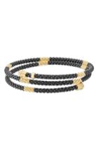 Women's Gold & Black Caviar Coil Bracelet