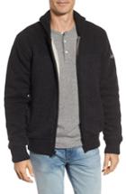 Men's Schott Nyc Lined Wool Zip Sweater, Size - Black