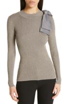 Women's Ted Baker London Saaydie Bow Trim Metallic Sweater - Grey