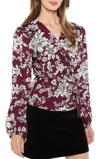 Women's Bardot Jolie Balloon Sleeve Wrap Blouse - Burgundy