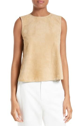 Women's Vince Crop Suede Shell - Beige