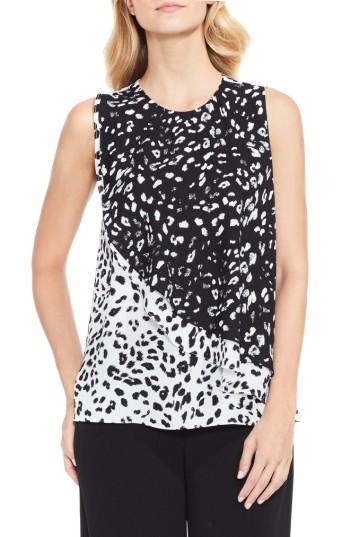 Women's Vince Camuto Animal Whispers Colorblock Blouse - Black
