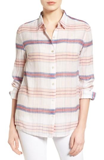 Women's Tommy Bahama Costas Stripe Cotton & Silk Shirt - White