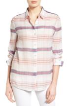 Women's Tommy Bahama Costas Stripe Cotton & Silk Shirt - White