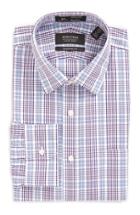 Men's Nordstrom Men's Shop Smartcare(tm) Traditional Fit Plaid Dress Shirt .5 33 - Purple